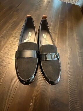 Dr. Scholl's Black Patent & Suede Slip-On Loafers